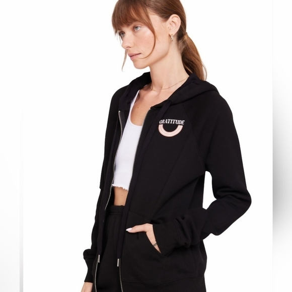 Spiritual Gangster "Gratitude" Raglan Zip- Up Hoodie - Picture 4 of 10